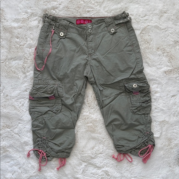 GLO jeans Pants - Y2K Stylish GLO Utility Candy Raver Cargo Capri Pants